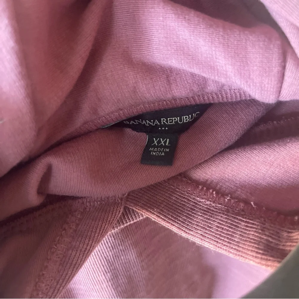 Banana Republic Mens XXL Slub Knit Hoodie‎ Mauve Dusty Rose Pullover Sweatshirt
